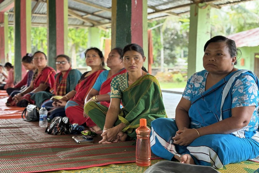 Women gathering in community hall